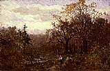 landscape, woman carrying wood by Edward Mitchell Bannister
